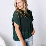 Bellara Sheer Loose Fit Sweater - Juniper Green