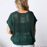 Bellara Sheer Loose Fit Sweater - Juniper Green