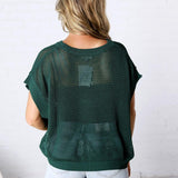 Bellara Sheer Loose Fit Sweater - Juniper Green