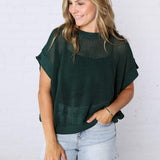 Bellara Sheer Loose Fit Sweater - Juniper Green