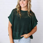 Bellara Sheer Loose Fit Sweater - Juniper Green