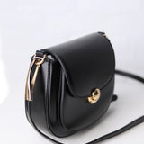 Bergen Flapover Crossbody Bag w/ Twist Lock Closure - Black