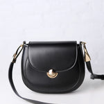 Bergen Flapover Crossbody Bag w/ Twist Lock Closure - Black