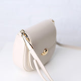 Bergen Flapover Crossbody Bag w/ Twist Lock Closure - Greige