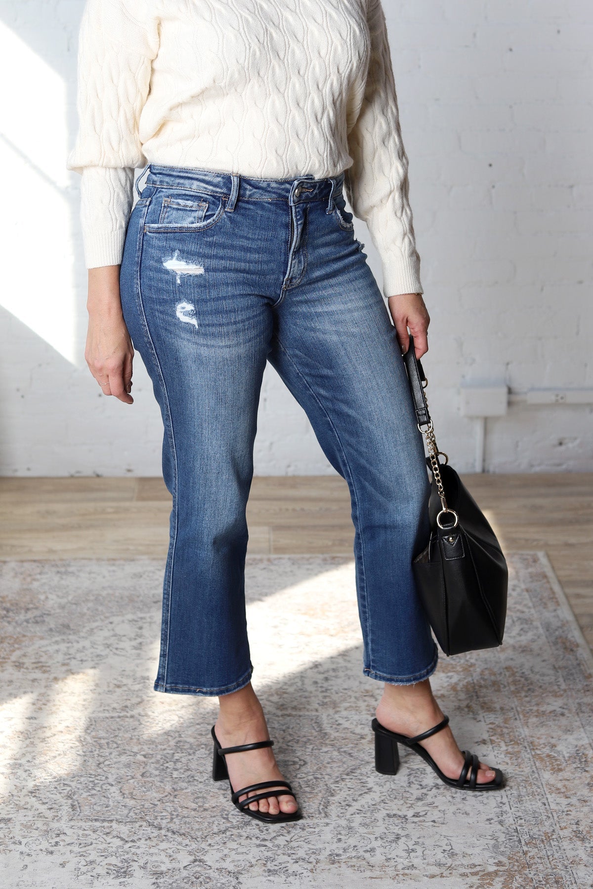 Betsy High Rise Crop Straight Jeans