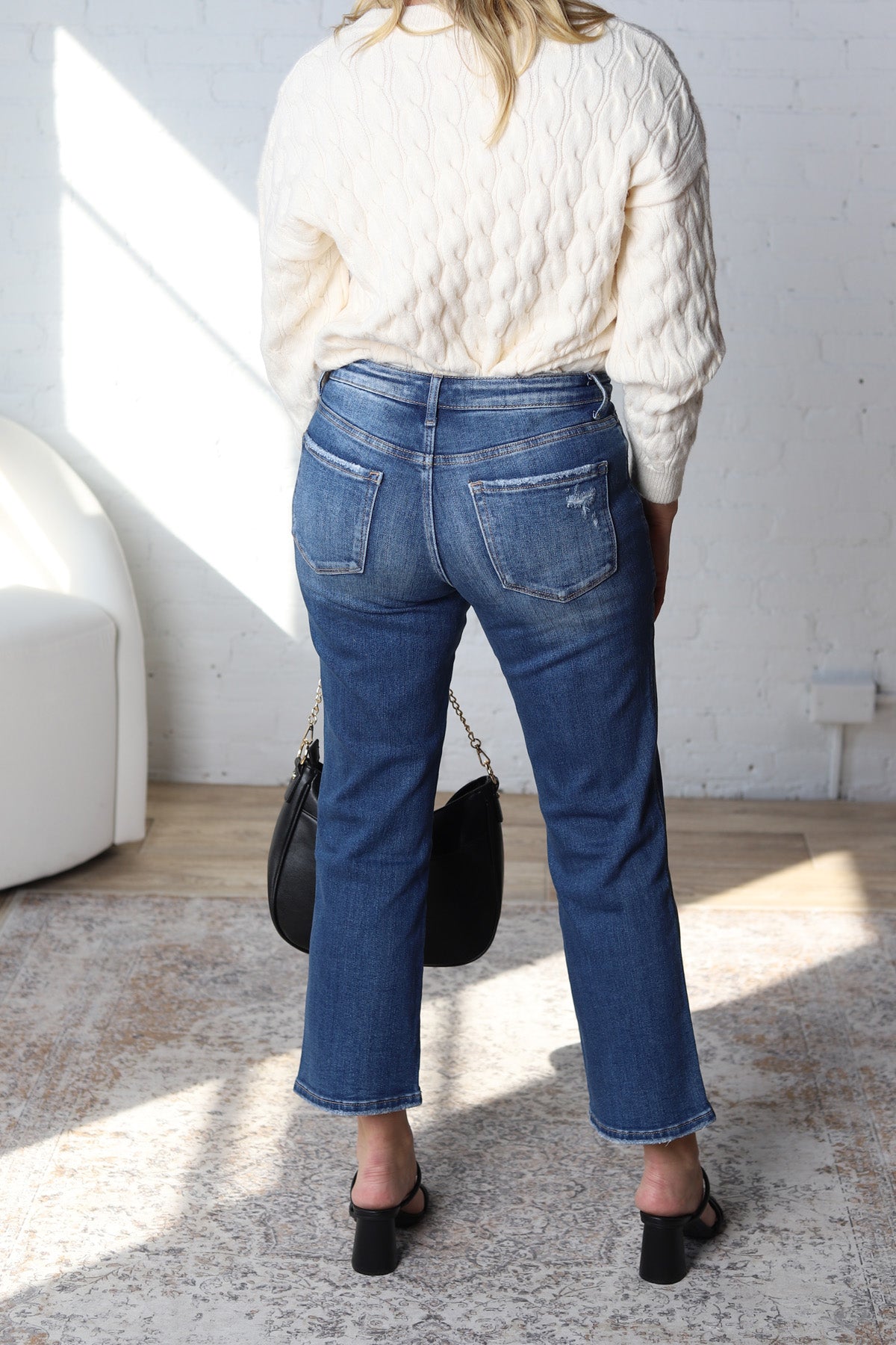 Betsy High Rise Crop Straight Jeans