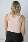 Bex Rib Knit Square Neck Crop Top - Nude - Final Sale