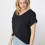 Bexley Cuffed S/S Blouse - Black