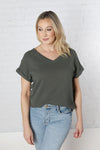 Bexley Cuffed S/S Blouse - Olive