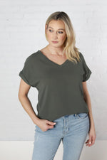 Bexley Cuffed S/S Blouse - Olive