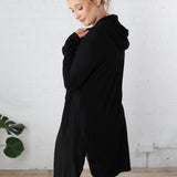 Bexley Open Front Hooded Cardigan - Black - FINAL SALE