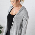 Bexley Open Front Hooded Cardigan - Charcoal - FINAL SALE