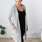 Bexley Open Front Hooded Cardigan - Charcoal - FINAL SALE