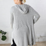 Bexley Open Front Hooded Cardigan - Charcoal - FINAL SALE