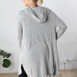 Bexley Open Front Hooded Cardigan - Charcoal - FINAL SALE