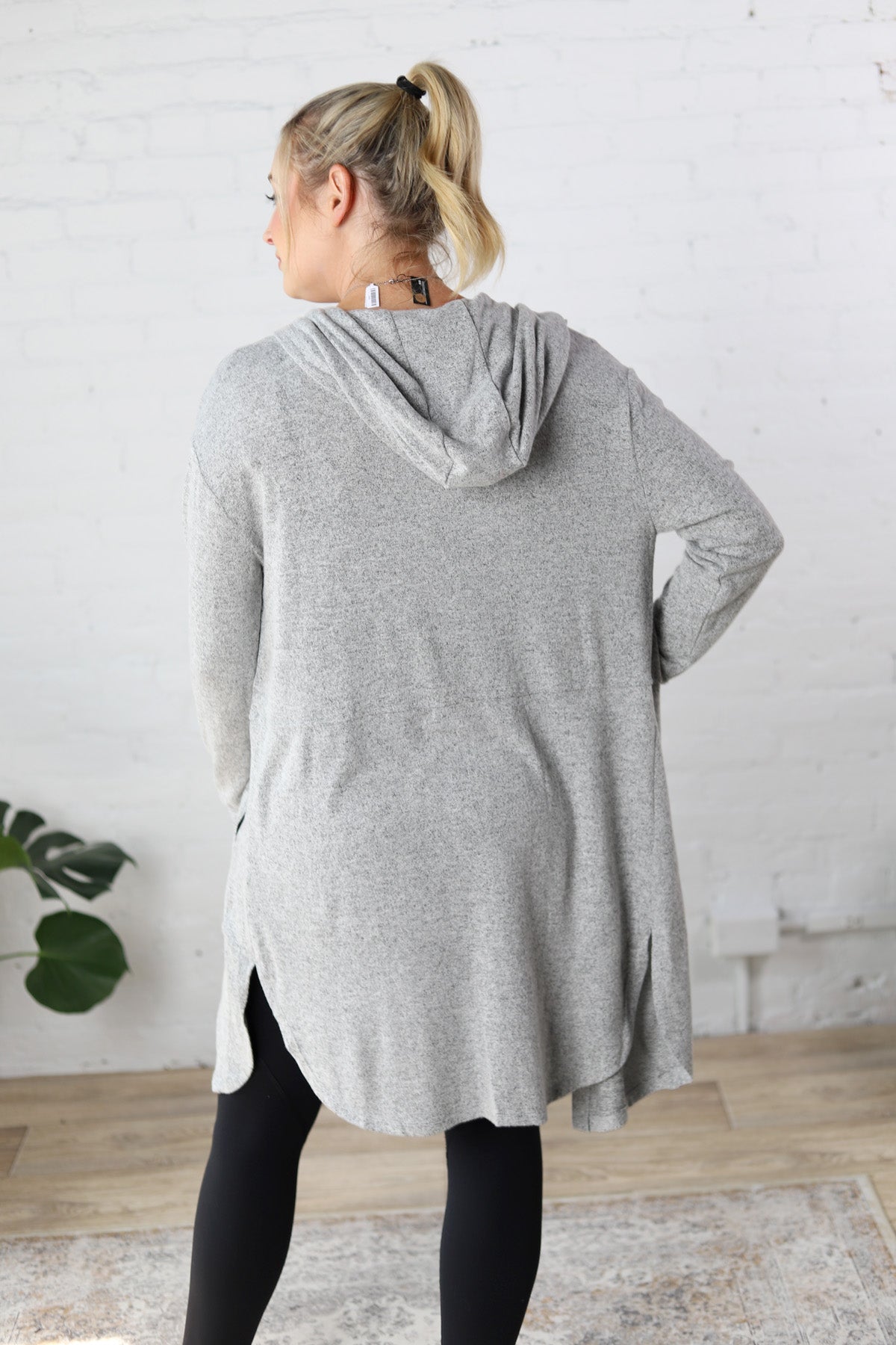 Bexley Open Front Hooded Cardigan - Charcoal - FINAL SALE