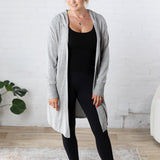 Bexley Open Front Hooded Cardigan - Charcoal - FINAL SALE