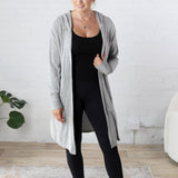 Bexley Open Front Hooded Cardigan - Charcoal - FINAL SALE