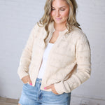 Bexley Textured Sweater Cardigan - Beige