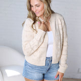 Bexley Textured Sweater Cardigan - Beige