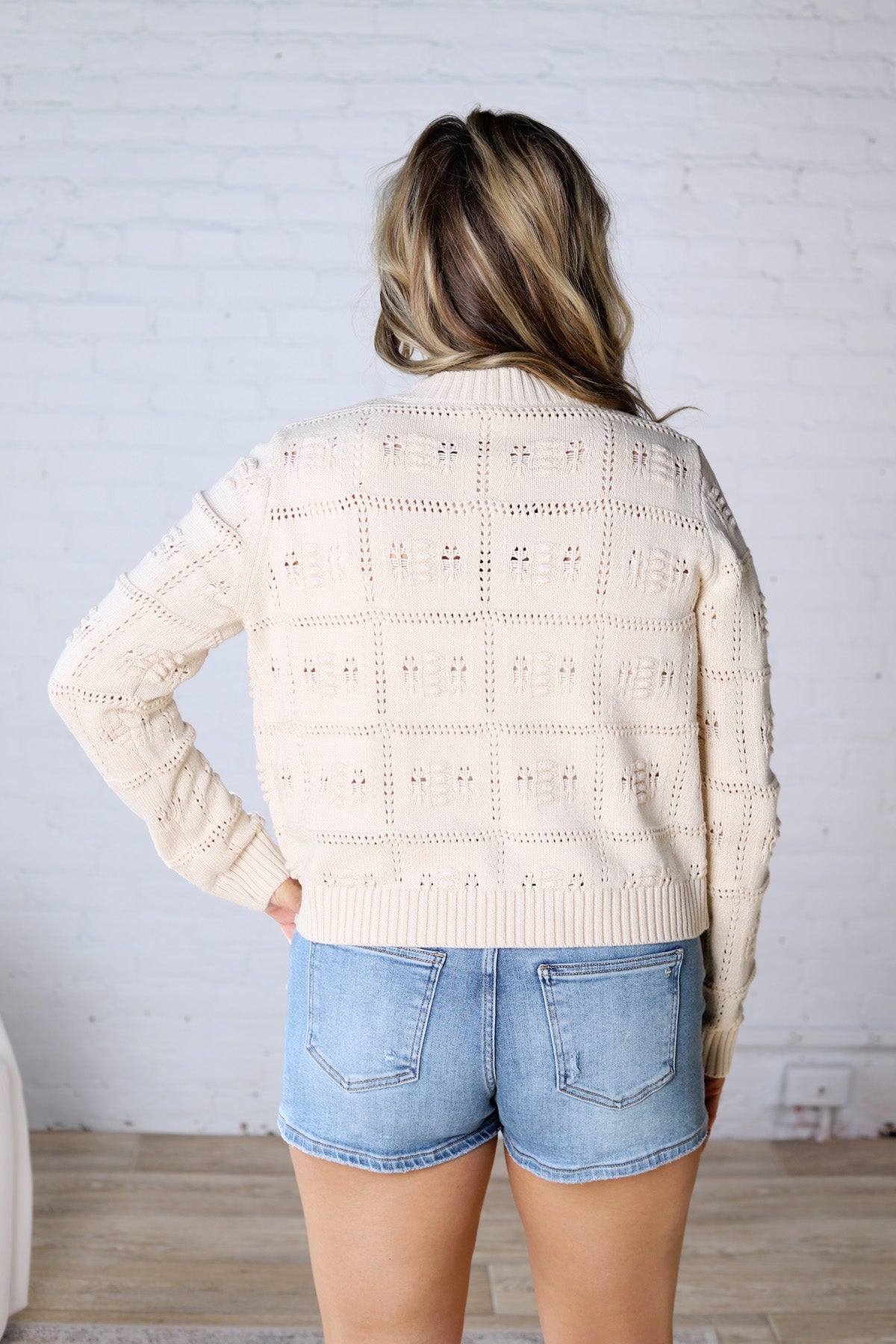 Bexley Textured Sweater Cardigan - Beige