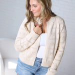 Bexley Textured Sweater Cardigan - Beige