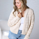 Bexley Textured Sweater Cardigan - Beige