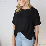 Bianka Solid Blouse - Black