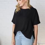 Bianka Solid Blouse - Black