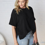 Bianka Solid Blouse - Black