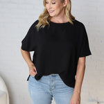 Bianka Solid Blouse - Black