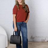 Bianka Solid Blouse - Red Brown