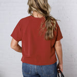 Bianka Solid Blouse - Red Brown