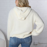 Blair Half Zip Hoodie Knit Pullover - Cream - FINAL SALE