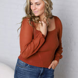 Blaise Scallop Neck Edge Chiffon Sleeve Top