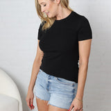 Blakely Ribbed Knit Top - Black