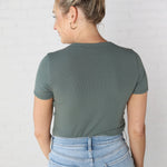 Blakely Ribbed Knit Top - Pine