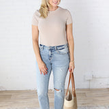 Blakely Ribbed Knit Top - Stone