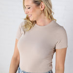 Blakely Ribbed Knit Top - Stone