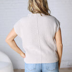 Blythe Mock Neck Short Sleeve Sweater - Bone FINAL SALE