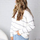 Boyfriend Striped Sweater by Z Supply - White