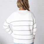 Boyfriend Striped Sweater by Z Supply - White