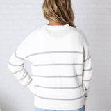 Boyfriend Striped Sweater by Z Supply - White