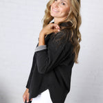 Brenly Cotton Fleece Oversized Shacket - Charcoal