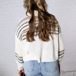 Brexley Fair Isle Cowl Neck Sweater - Cream