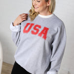 Brexley USA Graphic Sweatshirt - Heather Grey