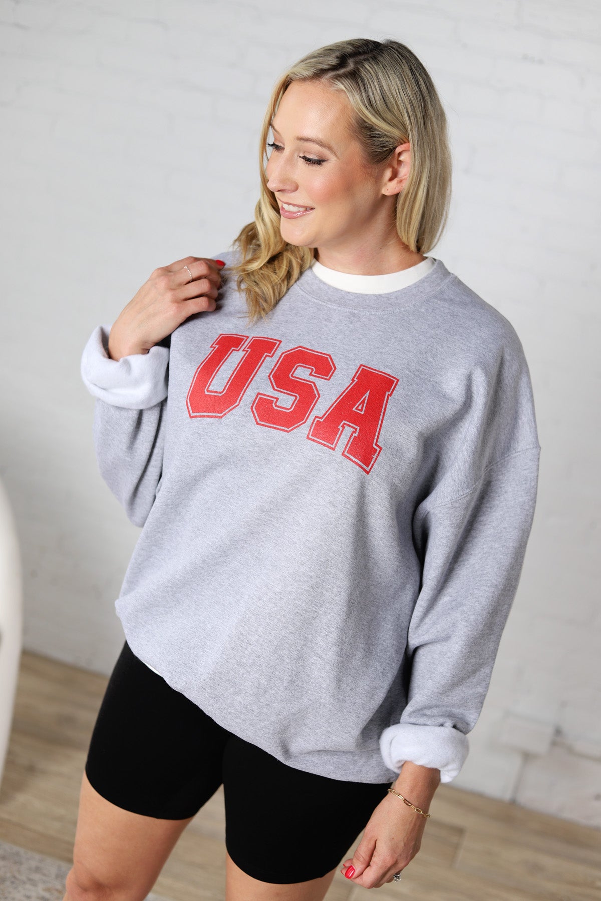 Brexley USA Graphic Sweatshirt - Heather Grey