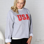 Brexley USA Graphic Sweatshirt - Heather Grey