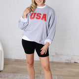 Brexley USA Graphic Sweatshirt - Heather Grey