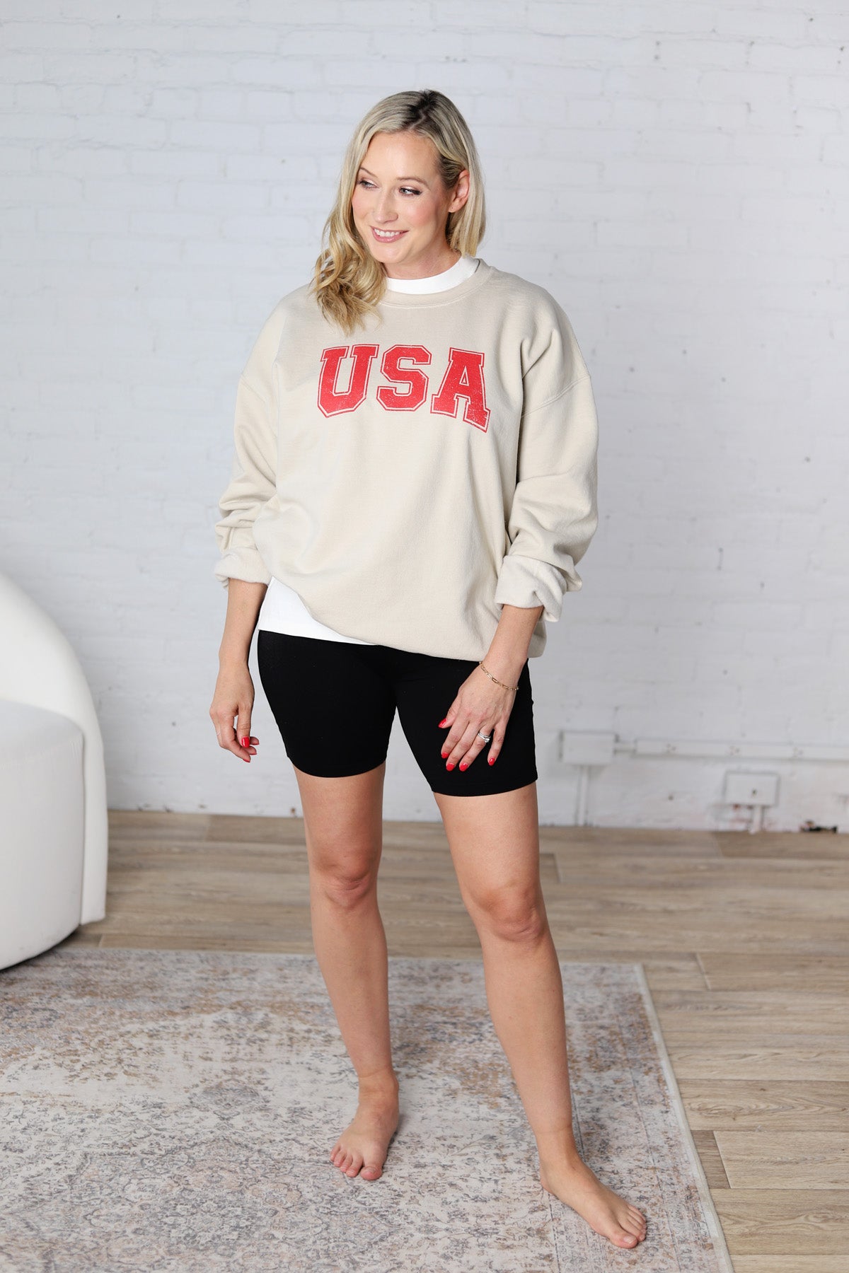 Brexley USA Graphic Sweatshirt - Sand